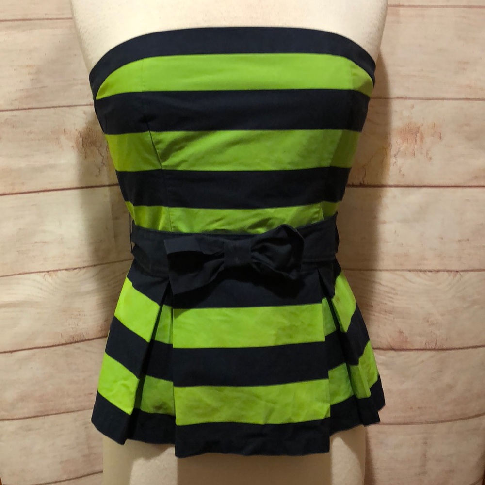 Hollister Belted Strapless Peplum Top Large